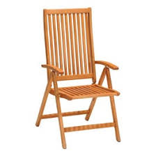 The chairs can either be made in solid wood, or upholstered in a wide selection of fabrics. Kamstrup Solid Wood High Back Position Patio Dining Chair Patio Chairs Benches Outdoor Jysk Canada
