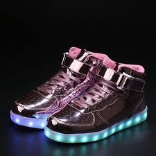 Pink Chrome Led Light Up Shoes Hi Tops By Rave Kixx Rave Kixx