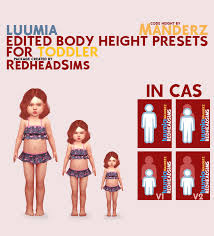 The height slider is based off of simmythsims' original tall/short slider, with a few tweaks. Toddler Sliders Presets Height Redheadsims Cc Sims 4 Toddler Sims 4 Children Sims 4 Game