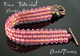 The design is based on teejay's adaptation of deborah roberti's bobble bangle which you can buy, here. Free Beading Pattern Parallels Bracelet Beadedtreasury