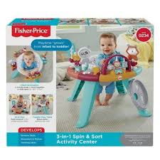 Fisher Price 3 In 1 Spin And Sort Activity Center In 2020 Activity Centers Sorting Activities Toddler Play Table