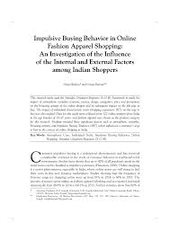 A cover letter can also help you make a generic resume appear more tailored for t. Pdf Impulsive Buying Behavior In Online Fashion Apparel Shopping An Investigation Of The Influence Of The Internal And External Factors Among Indian Shoppers 55 Impulsive Buying Behavior In Online Fashion Apparel Shopping