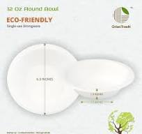 OrienTreeN 100% Compostable 12 Oz Heavy-Duty [125-Pack] Eco-Friendly  Disposable White Bagasse Bowls, Made of Natural Sugarcane Fibers – 12 Oz ...