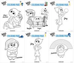 Joy, sadness, anger, disgust and fear coloring pages for kids. Disney Pixar Inside Out Toronto Teacher Mom