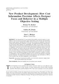 Jun 15, 2021 · per questo punto, fortunatamente, si è risolto prima della circolare esplicativa dell'ente. Pdf New Product Development How Cost Information Precision Affects Designer Focus And Behavior In A Multiple Objective Setting