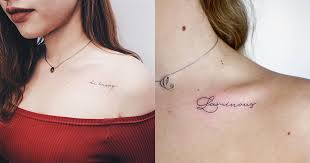 I am enough tattoo in french. Collarbone Quote Tattoos Popsugar Love Sex