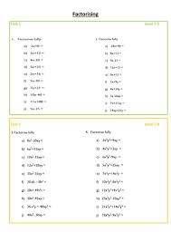 Worksheet by kuta software llc. Factorising Worksheet Differentiated Levelled And With Answers On Slides Teaching Resources