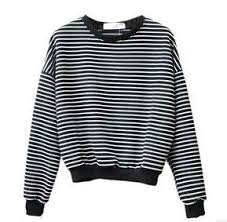 Black And White Sweatshirt Womens Gender Women Item Type Hoodies Sweatshirts Clothing Length Regular Brand Name Toonies Fabric Type Striped Sweatshirts Sweatshirts Women Black Sweatshirts