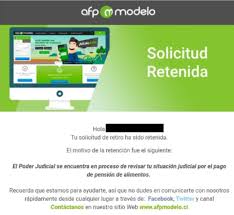 Una vez realizado el proceso, la página te arrojará. Tu Solicitud Ha Sido Retenida Afp Modelo Envia Correo Por Pago De Pension De Alimentos A Afiliados Que Piden Retiro Del 10 Y No Son Padres El Mostrador