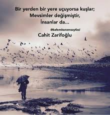 Bir Yerden Bir Yere Ucuyorsa Kuslar Mevsimler Degismistir Insanlar Da Cahit Zarifoglu Duygular Guzel Soz Insan