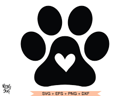 Paw Print Svg Paw Print With Heart Svg Dog Paw Svg File Etsy Paw Print Paw Stencil Cat Paw Print