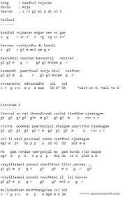 How To Kadhal Rojave Rahman Roja Swaras Slides Notes Help You Be A Better Musician Song Notes Song Lyric Posters Piano Notes Songs