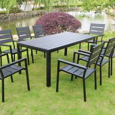 Salon De Jardin Polywood 8 Places Anzio 8 Gris Anthracite Concept Usine La Redoute En 2020 Salon De Jardin Table Et Chaises De Jardin Table De Jardin