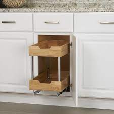 Both drawers can be locked. 2 Tier Wood Pull Out Pantry In 2021 Cabinet Organization Household Essentials Diy Drawer Dividers