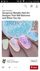 Pin By Tinisha Charb On Nails Indigo Nails Nail Art Designs Metallic Nail Art