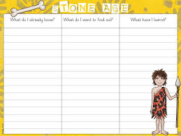 Kwl Chart For Stone Age
