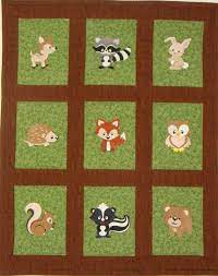 Woodland Animals Baby Quilt Couette Bebe Matelassage Animaux Foret