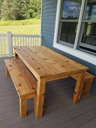 Outdoor Cedar Picnic Table Set Pallet Furniture Outdoor Outdoor Furniture Plans Diy Outdoor Furniture