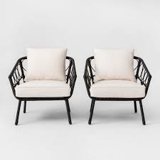 Britanna 2pk Patio Club Chair Black Linen Opalhouse Target Outdoor Patio Chairs Patio Furniture Collection Patio Chairs