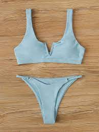 V Wired Cheeky Bikini Swimsuit Shein Usa Cheeky Bikinis Bikinis Bikini Set