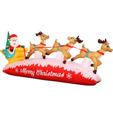 Get ready for christmas with lawn decorations and other outside decorations. Jingle Jollys Inflatable Christmas Santa On Sleigh 2 8m Lights Outdoor Decorations Clsa Holdings Pty Ltd
