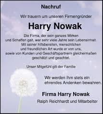 Traueranzeigen von Harry Nowak