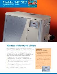 This pentair® minimax nt® repair kit includes all of the most common replacement parts for your minimax nt® swimming pool heater. Minimax Nt Std Pentair Pdf Catalogs Documentation Brochures