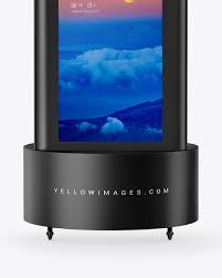 Packaging mockups, macbook, iphone, logo mockups & many more. Freestanding Kiosk Mockup In Device Mockups On Yellow Images Object Mockups