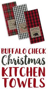 Cute Festive Buffalo Check Christmas Kitchen Towels Ad Christmas Decorations Rustic Buffalo Plaid Christmas Buffalo Check Christmas