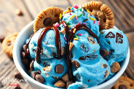 Homemade Cookie Monster Ice Cream