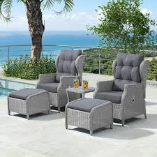 This chair features a swivel and recline function which allows the user to rotate the chair 360° or easily recline the backrest to find a position most comfortable for them. Nova Skylar Rattan Reclining Lounge Set In White Wash Kobocrete