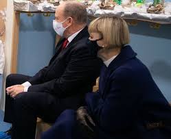 Princess charlene of monaco wears unexpected joker mask: Prince Albert And Princess Charlene Visited Rosine Sanmori Day Nursery