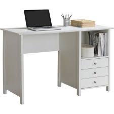 Techni Mobili Contempo Desk With 3 Storage Drawers White Walmart Com Desk With Drawers White Desk With Drawers Home Office Furniture