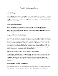 Doc Analisis Lingkungan Bisnis Aris Setiawan Academia Edu