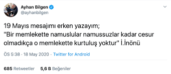 Gazeteci,yazar, ve siyasetçi olan ayhan bilgen hdp kars milletvekili ve parti sözcüsüdür ankara üniversitesi siyasal bilgiler. Hdp Li Es Baskan 19 Mayis Mesajini Ismet Inonu Nun Sozleriyle Paylasti