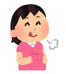 満腹な人のイラスト（女性） | かわいいフリー素材集 いらすとや