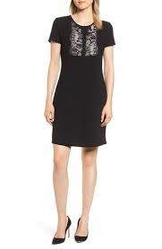 Karl Lagerfeld Paris Lace Bib Sheath Dress Trendy Cocktail Dresses Work Dresses For Women Sheath Dress