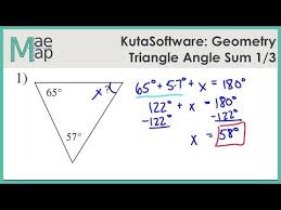 Test and worksheet generators for math teachers. Kutasoftware Geometry Triangle Angle Sum Part 1 Youtube