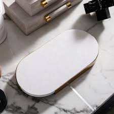 Often people have trouble deciding how to decorate their coffee table. Luxtry White Oval Marble Tray Model Room Soft Decor Accessories Modern Home Coffee Table Decor Ornament Bathroom Storage Tray Storage Trays Aliexpress
