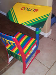 Crayon Theme Children S Desk Paint Kids Table Funky Furniture Painted Desk