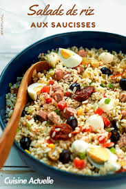 Salade De Riz Aux Saucisses En 2020 Recettes De Cuisine Salade De Riz Recette