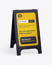 Free psd mockups smart object and templates to create magazines, books, stationery, clothing, mobile, packaging, business cards, banners, billboards, flags, advertising, ipad, macbook, bottles. Pavement Sign Outdoor Advertising Half Side View In Outdoor Advertising Mockups On Yellow Images Object Mockups Outdoor Advertising Mockup Outdoor Advertising Free Packaging Mockup