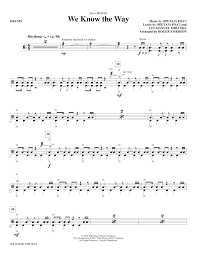 5 / 5 16 мнений. We Know The Way From Moana Drums Sheet Music R Emerson Choir Instrumental Pak