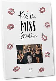 DeinWeddingshop Kiss The Miss Goodbye - Junggesellinnenabschied Erinnerung  Andenken Geschenk JGA Spiel Bachelorette : Amazon.de: Küche, Haushalt &  Wohnen