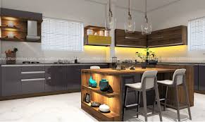 Contemporary Island Kitchen Dlife Kerala Kitchen Design Kitchen Interior Interior Design Kitchen