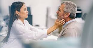 The neck and supraclavicular fossa are palpated to feel for cervical adenopathy, other masses, and laryngeal crepitus. Laryngeal Cancer Causes Risk Factors And Symptoms