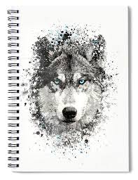 Wolf outline drawing in black wolf outline drawing in black 132kb 999x996: Black And White Wolf With Blue Eyes Spiral Notebook For Sale By Jp Voodoo