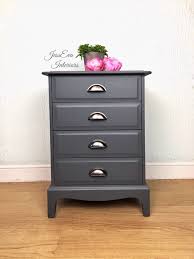 Stag Bedside Table Painted In Fusion Soapstone Stag Bedside Table Vintage Chest Of Drawers Painted Table