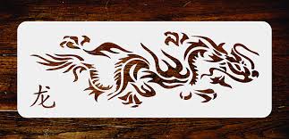 China chinese dragon chinese characters, chinese style, dragon, monochrome png. Japanese Dragon Stencil 23 X 7 5 Cm Reusable Asian Oriental Chinese Wall Stencil Template Buy Online In India At Desertcart In Productid 149140634