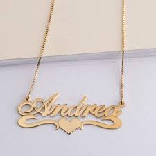 Nameplate jewelry from kay is a fun trend that lets you express yourself and your style. Amazon Com Heart Name Necklace Custom Name Necklace Gold Name Necklace Personalized Name Necklace Silver Nameplate Necklace Name Pendant Handmade